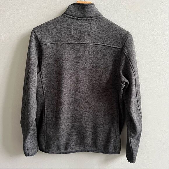 Lands’ End Men’s Sweater Fleece Full Zip Jacket Charcoal Grey Size Small - Picture 4 of 10
